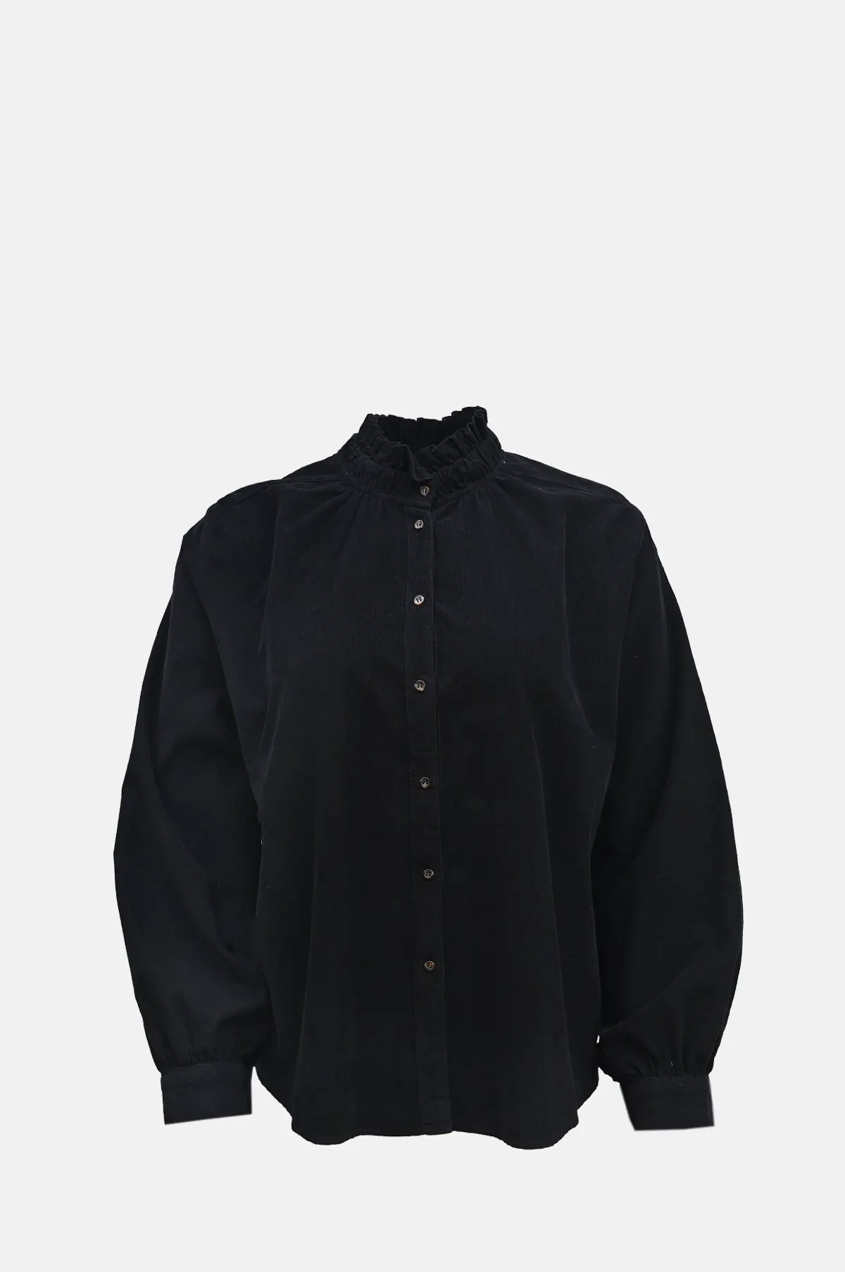 Fine Cord Velvet Blouse Noir - OEM