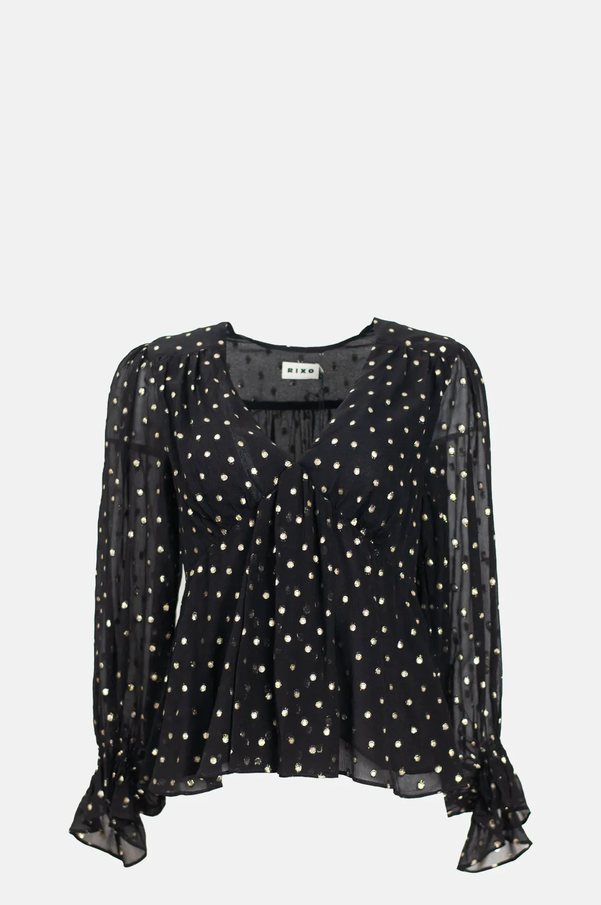 Metallic Spot Chiffon Blouse - OEM
