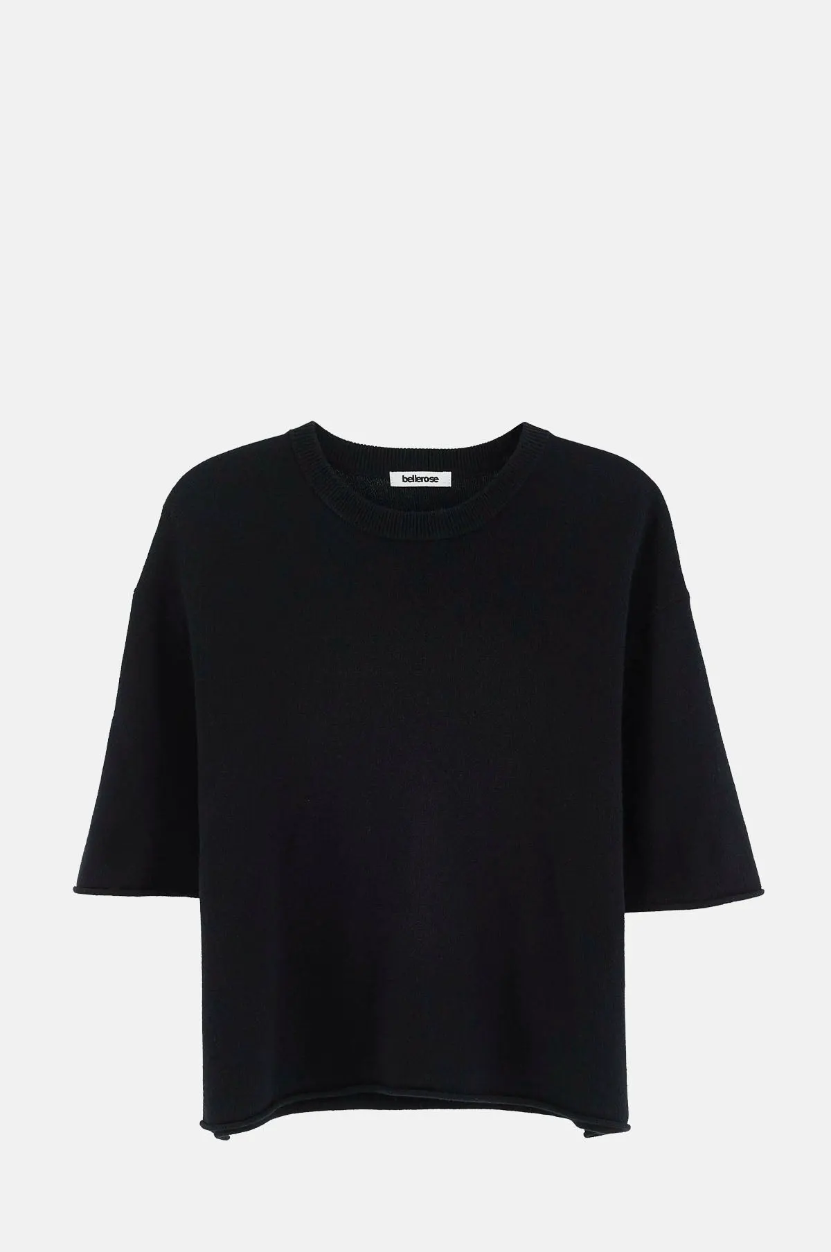 Black Wool Cashmere Cropped Knit - OEM