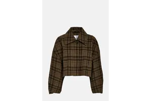 Cropped Check Bomber Jacket - OEM