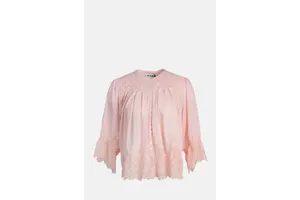Boxy Lace Trim Blouse in Peach - OEM