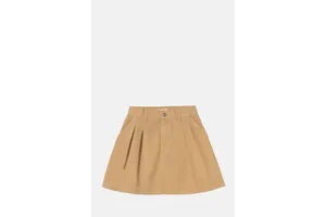 High Waist Pleated Canvas Utility Skirt - OEM