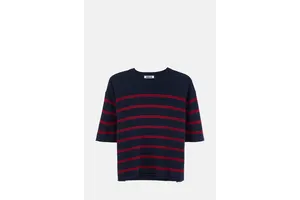 Striped Wool Cashmere Cropped Knit - OEM