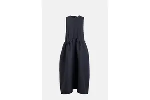 Pintuck Tie Waist Midi Dress - OEM