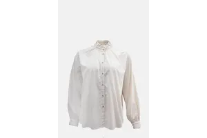 Fine Cord Velvet Blouse Ecru - OEM