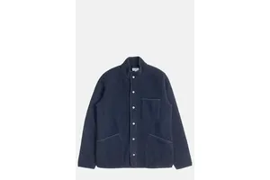 Boiled Wool Knitted Jacket Navy - OEM