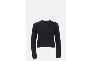 Black Cashmere Spandex Stretch Crew Jumper - OEM