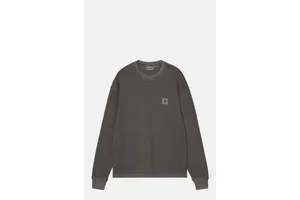 Black Heavyweight Waffle Long Sleeve T-Shirt - OEM