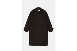 Herringbone Wool Blend Raglan Coat - OEM