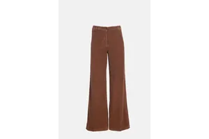Cognac Cotton Corduroy Wide Leg Trouser - OEM