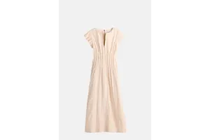 Pintuck Crinkle Metallic Maxi Dress - OEM