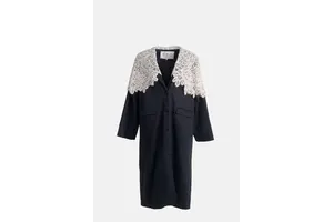 Lace Oversized Long Cotton Coat - OEM
