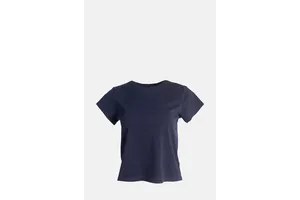 Navy Cropped Cotton Jersey Baby Tee - OEM