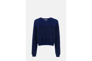 Angora Blend Tonal Stripe Crew Neck Jumper - OEM