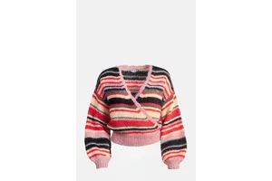 Multi Stripe Wool Alpaca Crossover Jumper - OEM