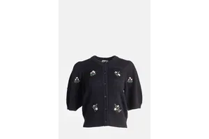 Embroidered Merino Wool Cardigan - OEM