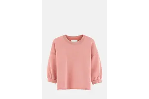 Cropped Balloon Sleeve High Low Hem Sweatshirt - OEM