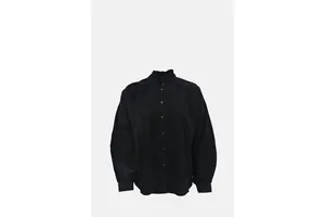 Fine Cord Velvet Blouse Noir - OEM
