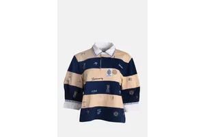 Striped Embroidered Rugby Top - OEM