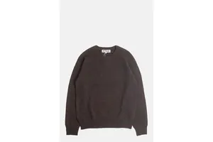 Merino Lambswool Crewneck Sweatshirt Knit Cocoa - OEM