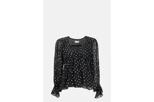 Metallic Spot Chiffon Blouse - OEM