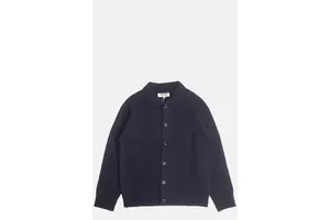 5 Gauge Lambswool Button Through Cardigan Navy - OEM