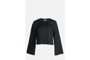 Cropped Pleated Hem Suiting Jacket - OEM