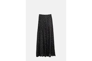 Gold Polka Dot Midi Skirt - OEM