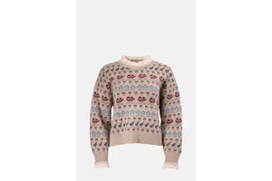 Fairisle Crochet Crew Neck Sweater - OEM