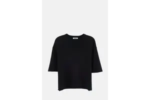 Black Wool Cashmere Cropped Knit - OEM
