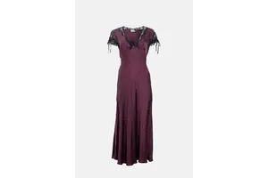 Floral Jacquard Midi Dress - OEM