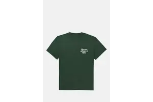 Forest Green Cotton Crewneck T-Shirt with Chest and Back Graphic Print - OEM